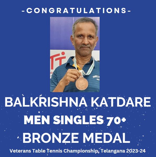 Balkrishna Katdare_Mens 70+_Bronze